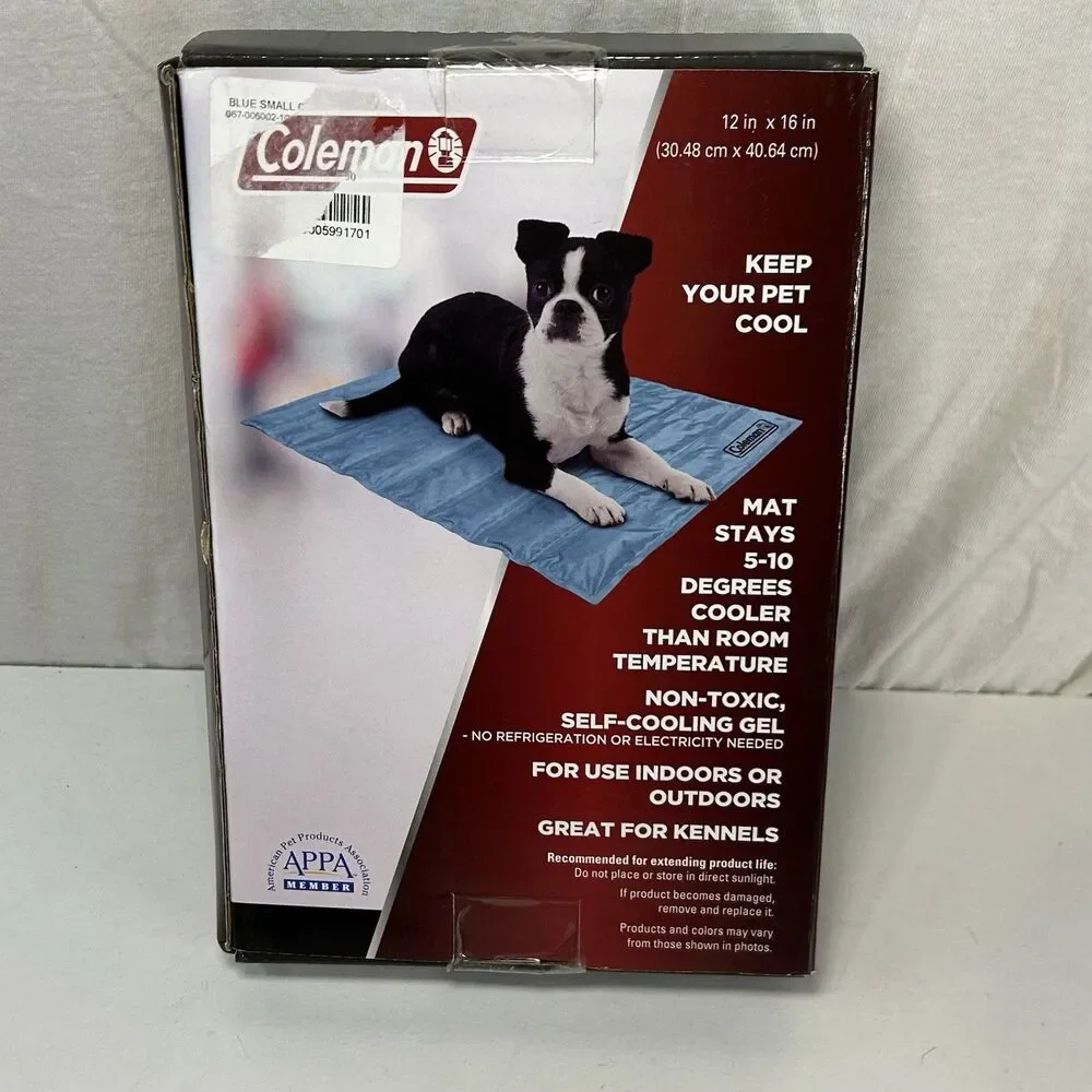 Coleman Comfort Cooling Gel Pet Pad Mat Blue in Small 12”x 16” NIB